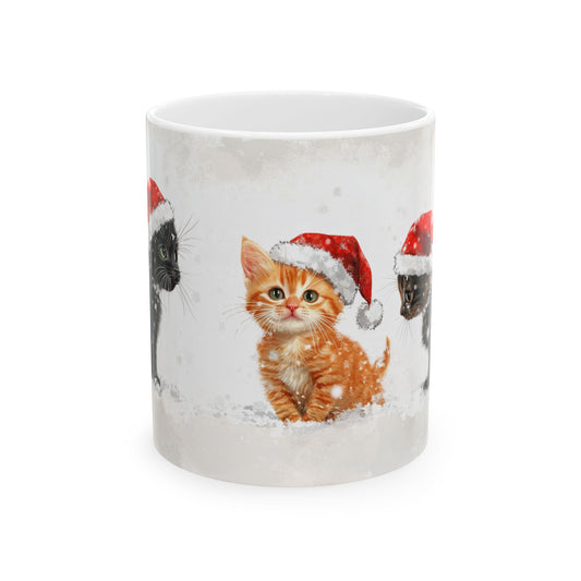 Christmas Cats Mug 3 - Ceramic Mug, 11oz